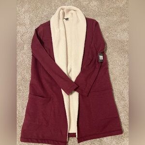 Ruby Open Front Cardigan with Cream Lining